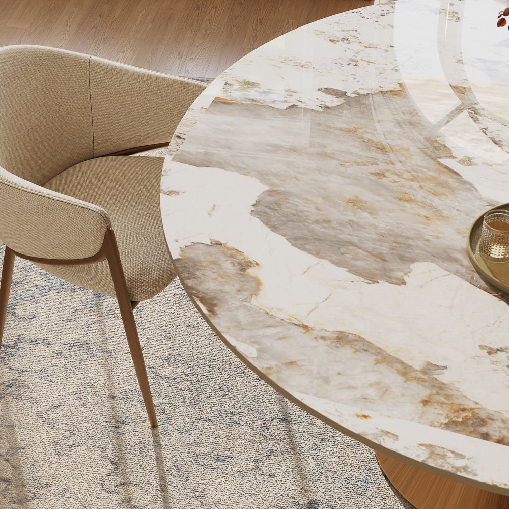 Metal Pandora Glossy Sintered Stone Dining Tables