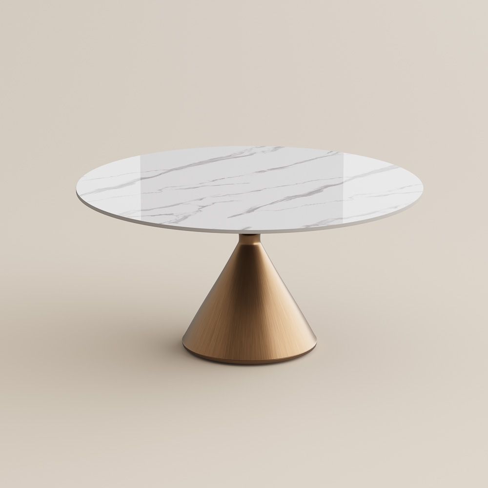 New White Glossy Sintered Stone Dining Tables