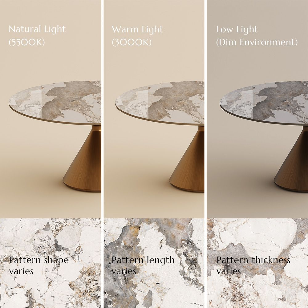 Metal Pandora Glossy Sintered Stone Dining Tables