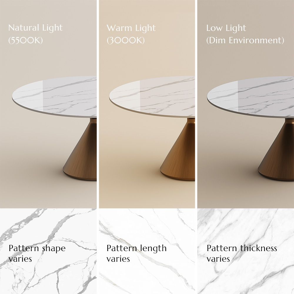 Seats 6 White Glossy Sintered Stone Dining Tables