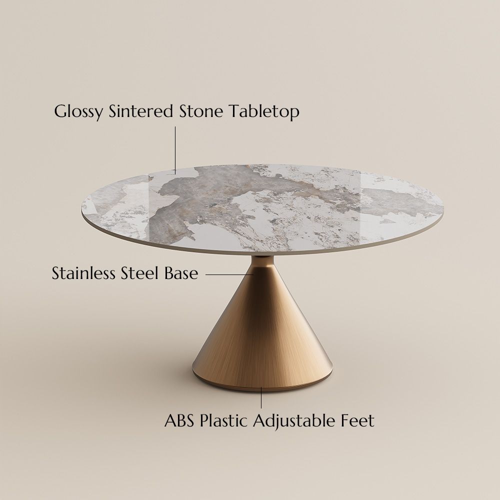 Seats 6 Pandora Glossy Sintered Stone Dining Tables