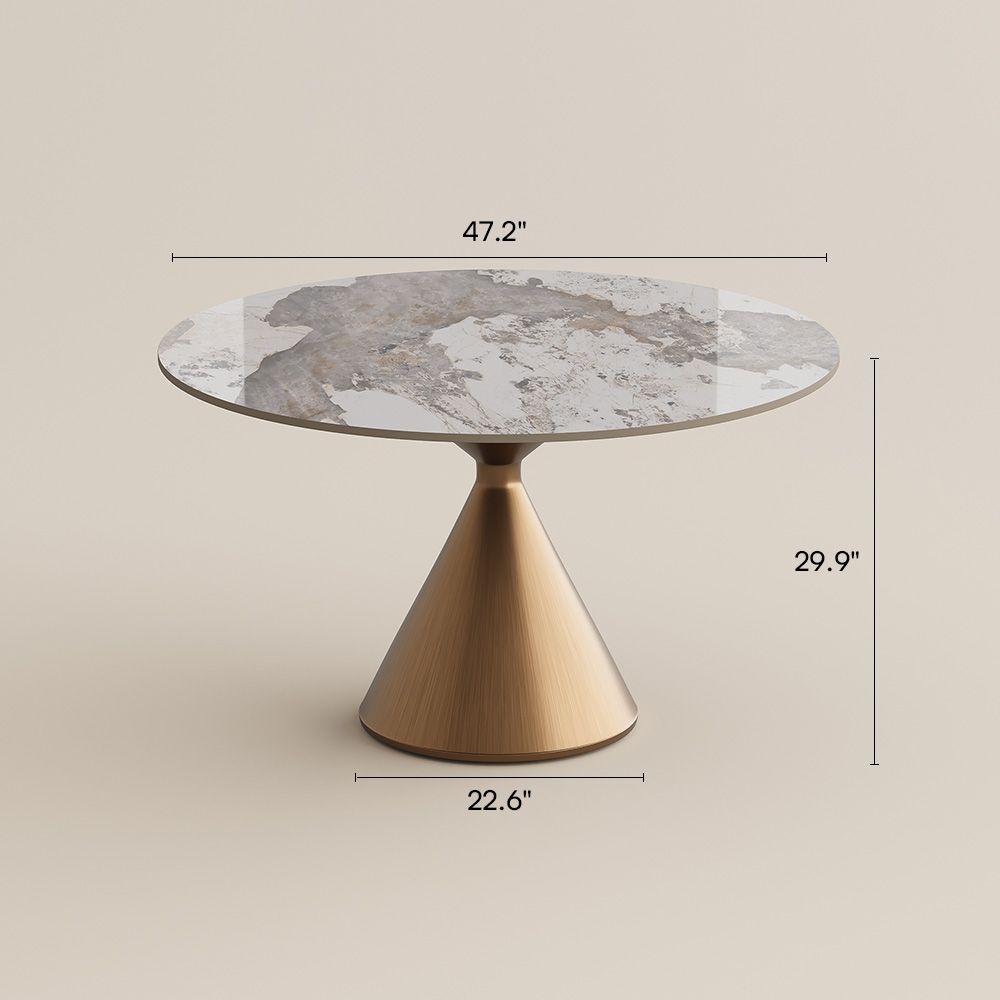 Pedestal Pandora Glossy Sintered Stone Dining Tables
