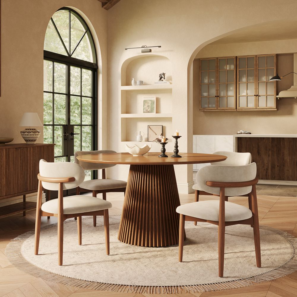 MDF Walnut Color Plywood Dining Tables