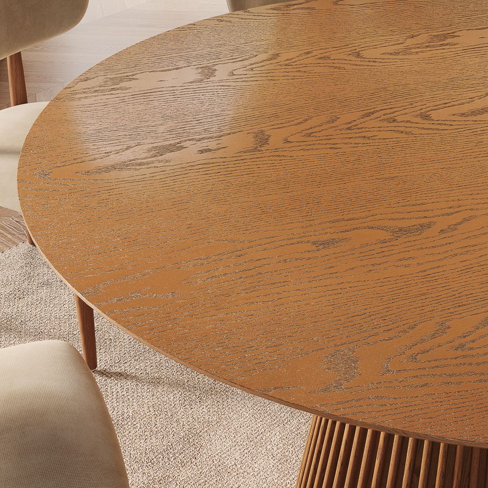 Mid Century Modern Walnut Color Plywood Dining Tables