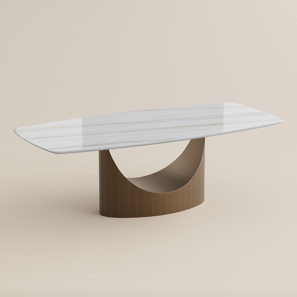 Two-piece White Natural Marble Dining Tables