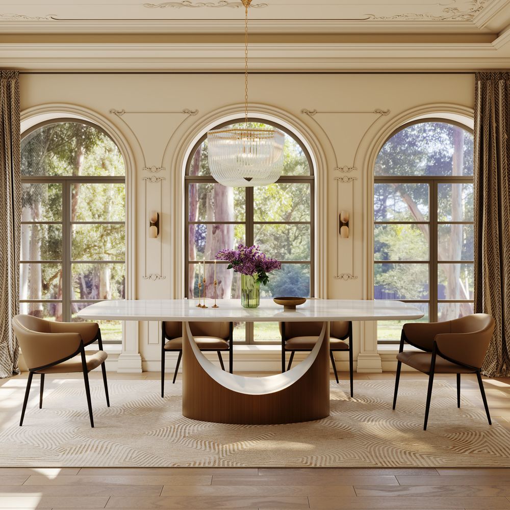 Natural Marble White Natural Marble Dining Tables