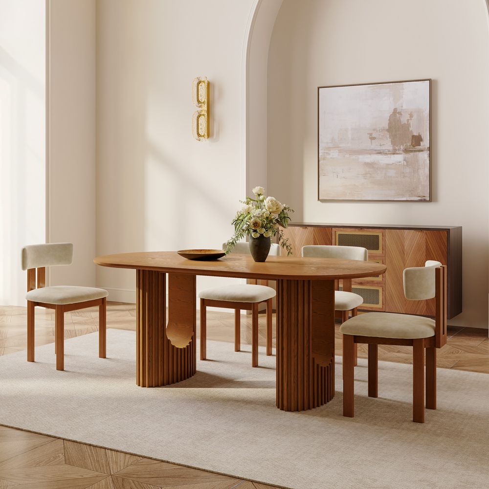 Silva Walnut Color Dining Room Set