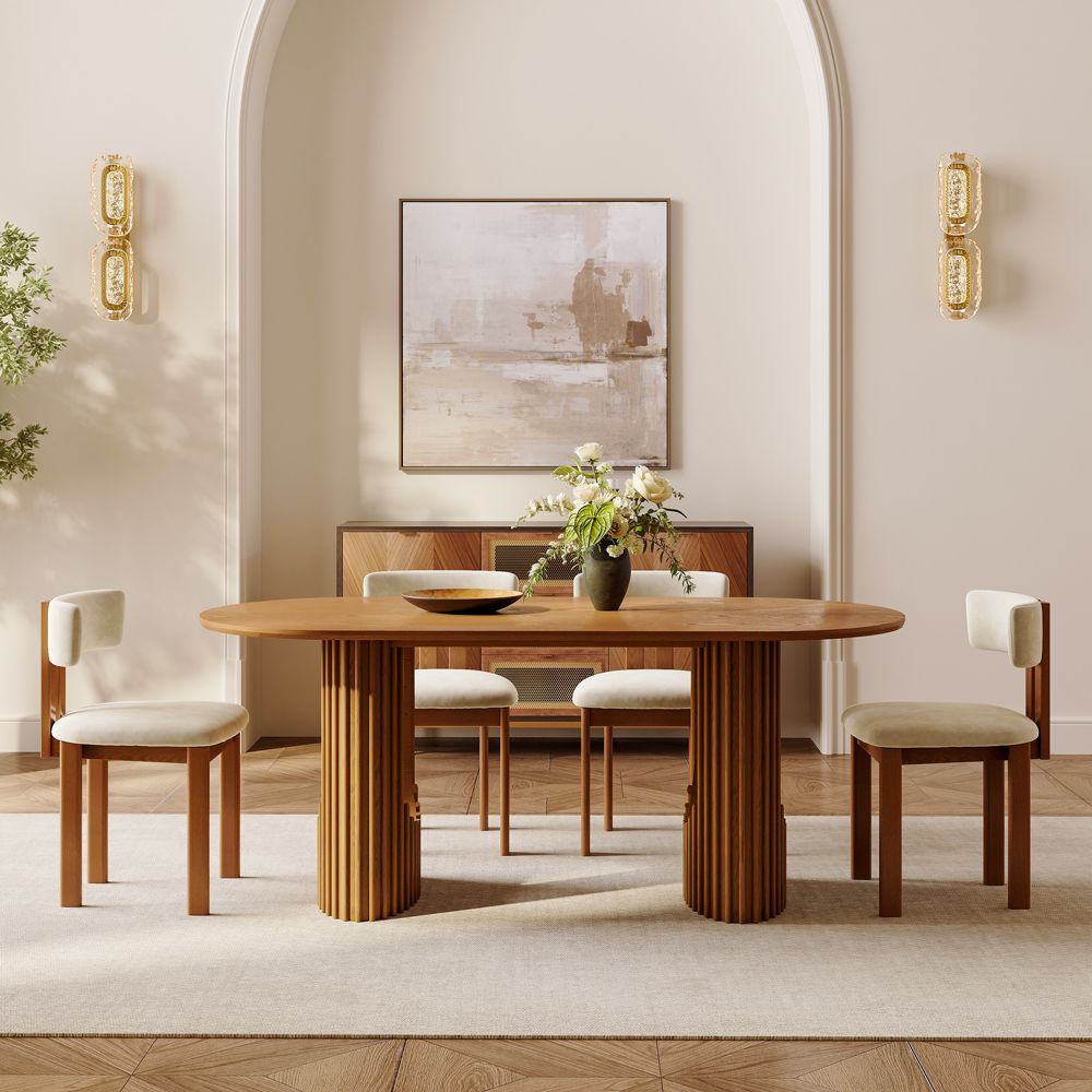 Silva Walnut Color Dining Room Set