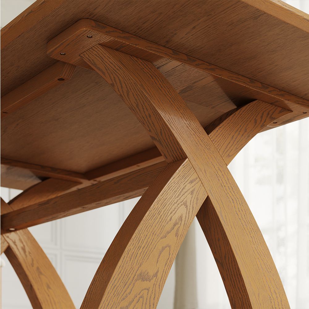 Kitchen Walnut Color Engineered Wood Dining Tables