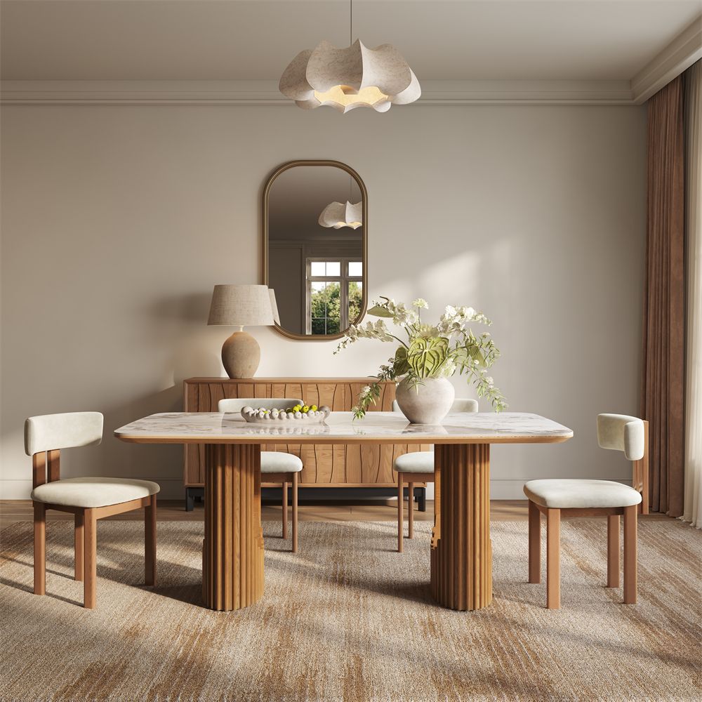Base Pandora Glossy Sintered Stone Dining Tables