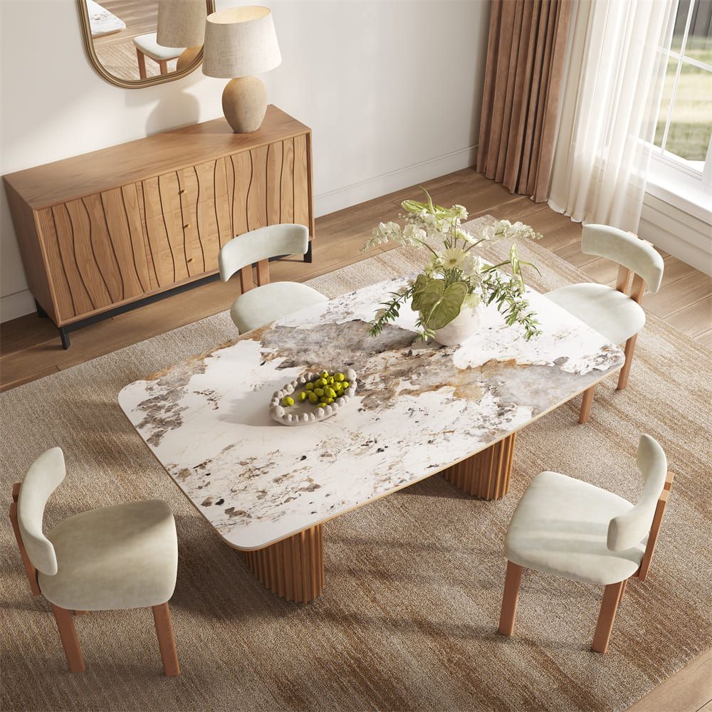 Base Pandora Glossy Sintered Stone Dining Tables
