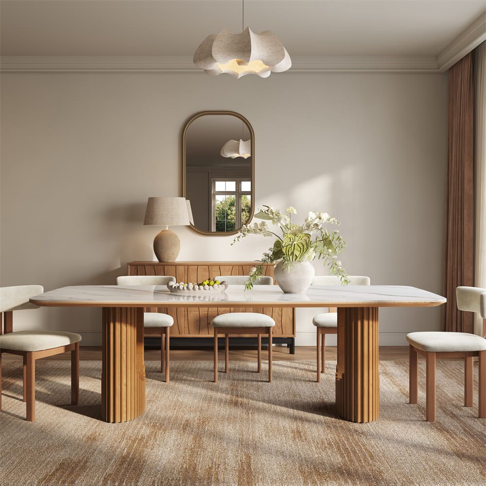 Glossy Sintered Stone White Glossy Sintered Stone Dining Tables