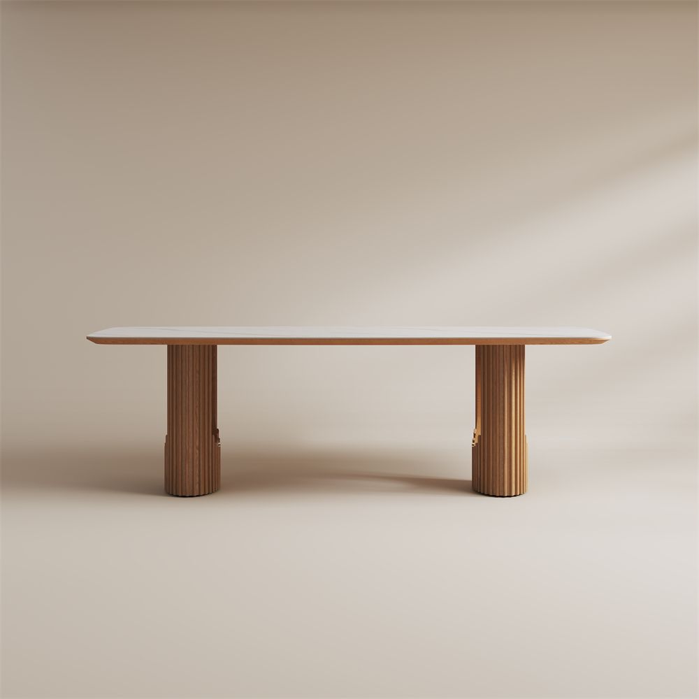 Sintered Stone Top White Glossy Sintered Stone Dining Tables