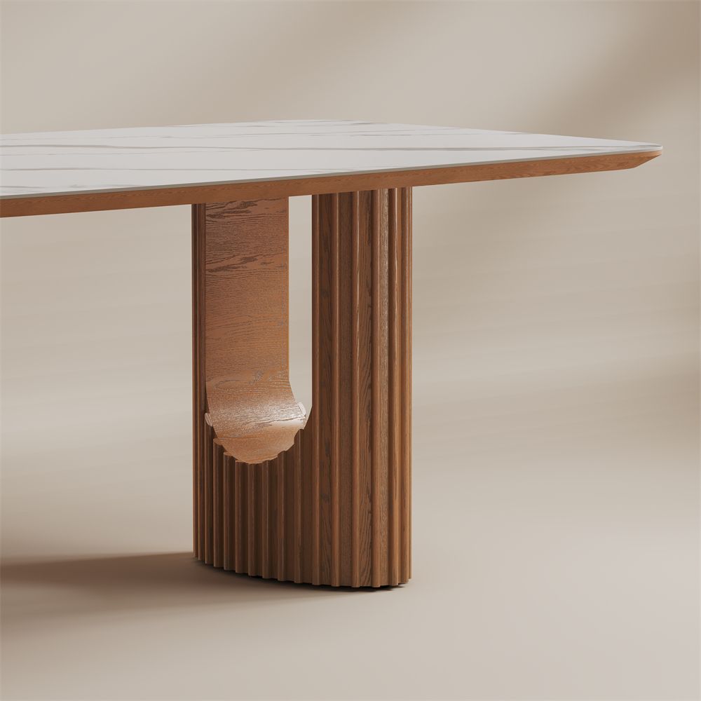White White Glossy Sintered Stone Dining Tables