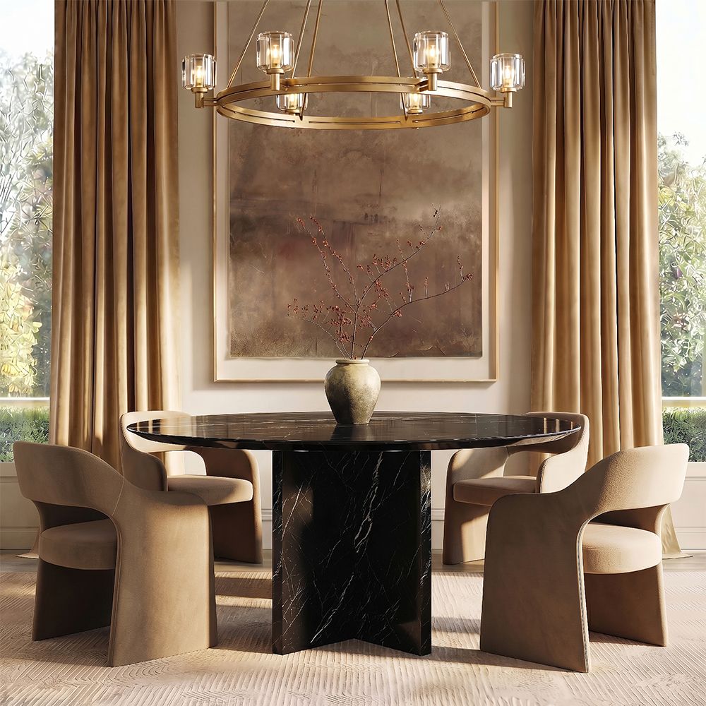 Minimalist Black Marble Dining Tables