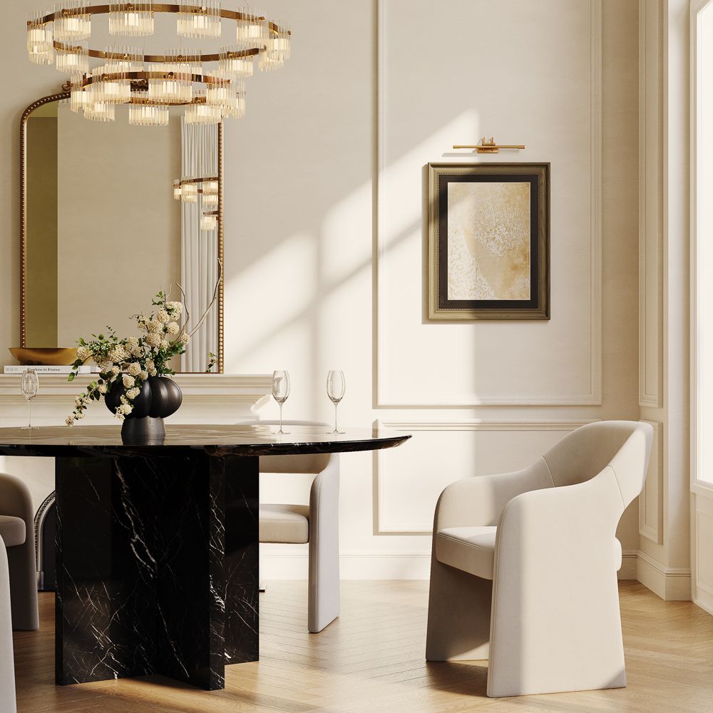 Seats 6 Black Marble Dining Tables