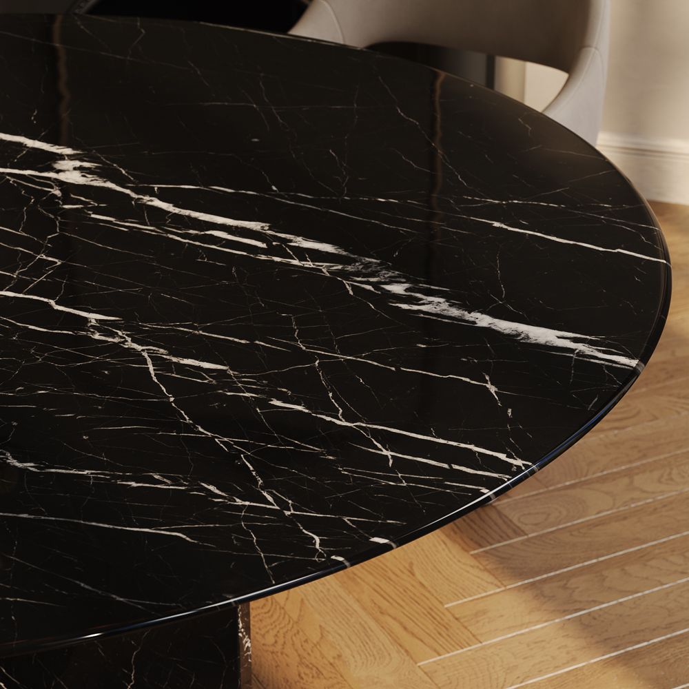 Seats 4 Black Marble Dining Tables