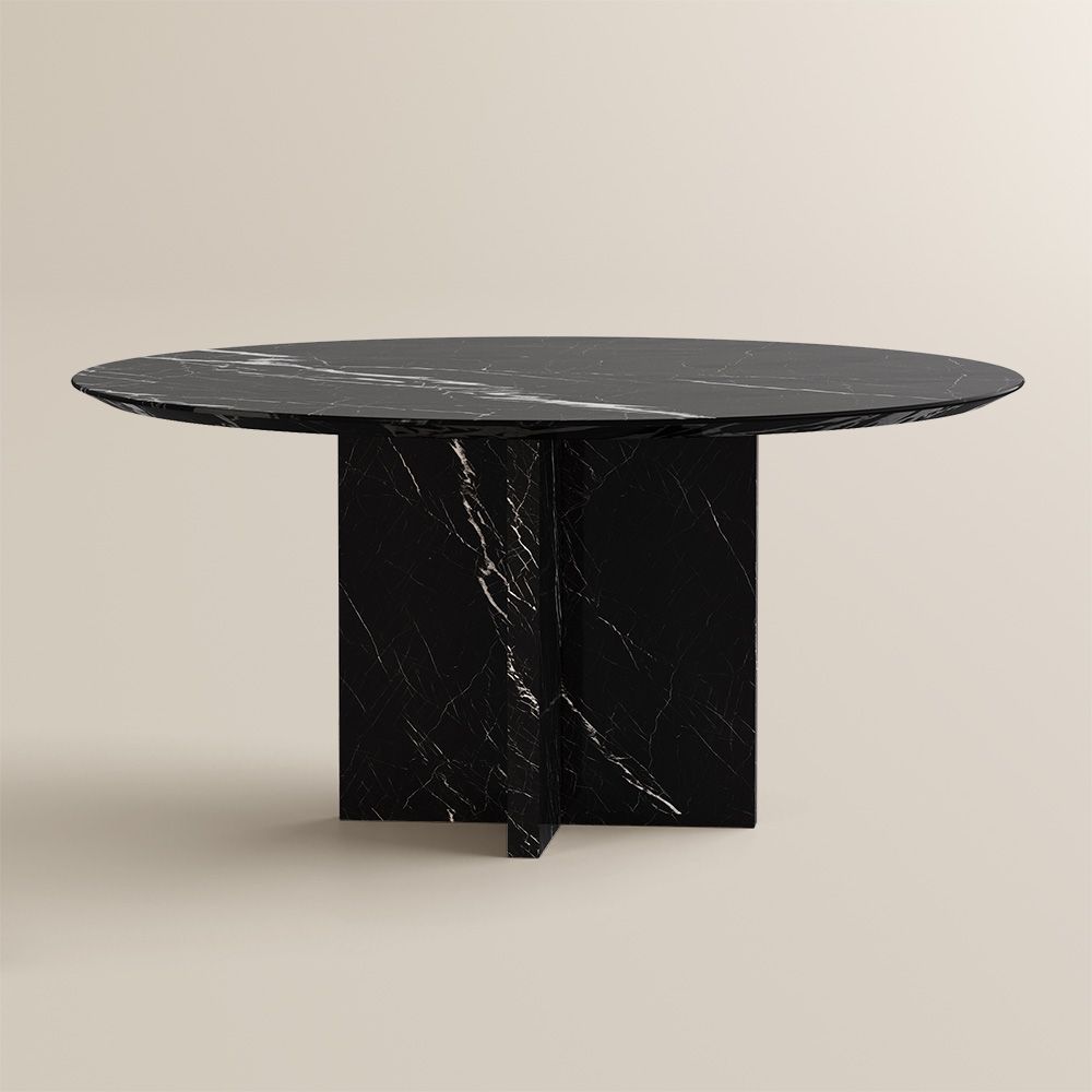 Black Black Marble Dining Tables