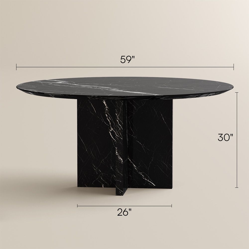Traditional Black Marble Dining Tables