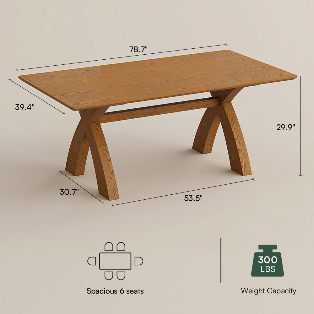 X-Shape Walnut Color Engineered Wood Dining Tables