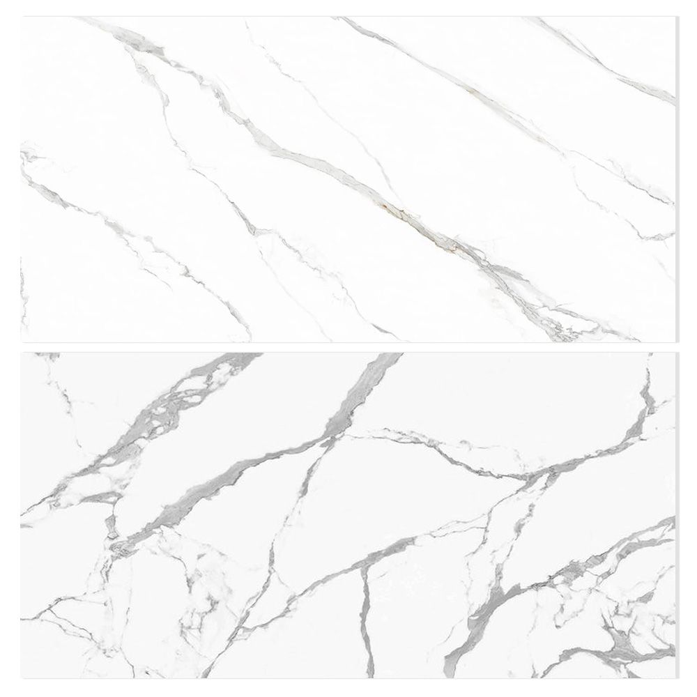 Golden White Glossy Sintered Stone Dining Tables