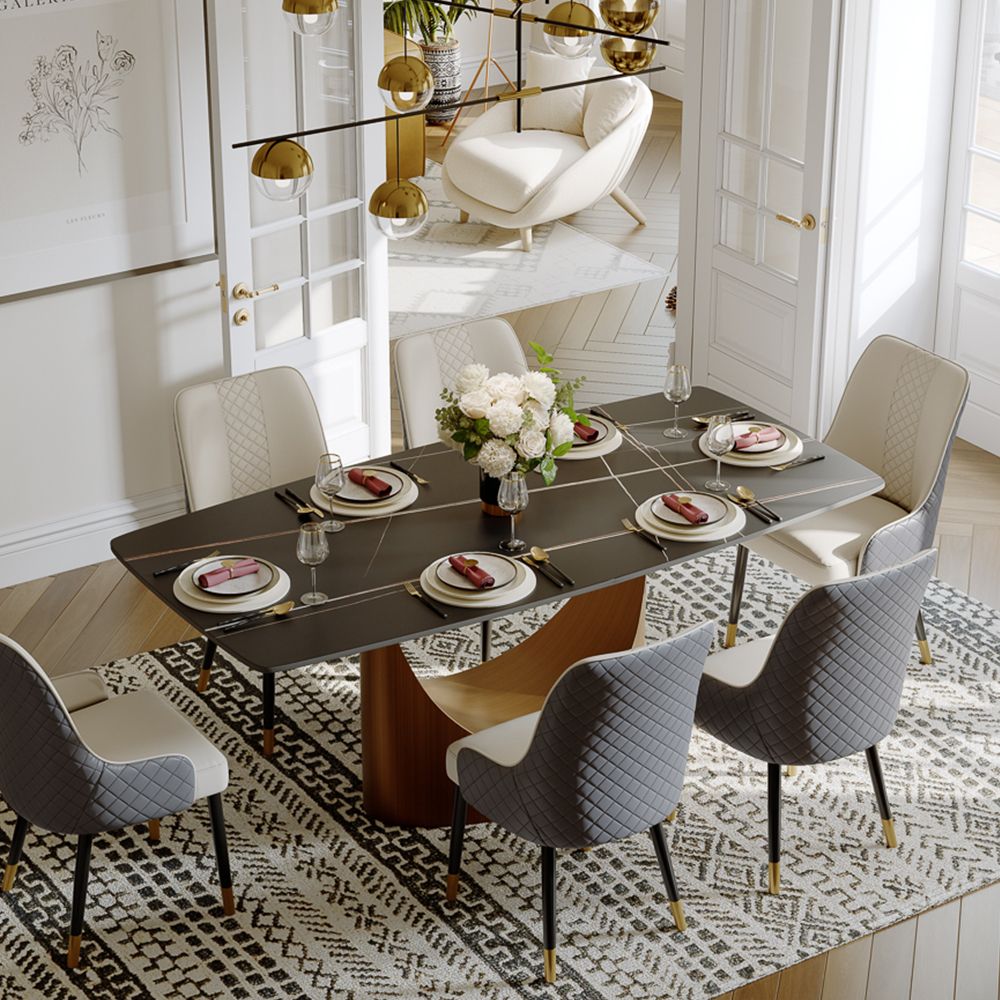 Hobart Matte Black Sintered Stone Dining Tables
