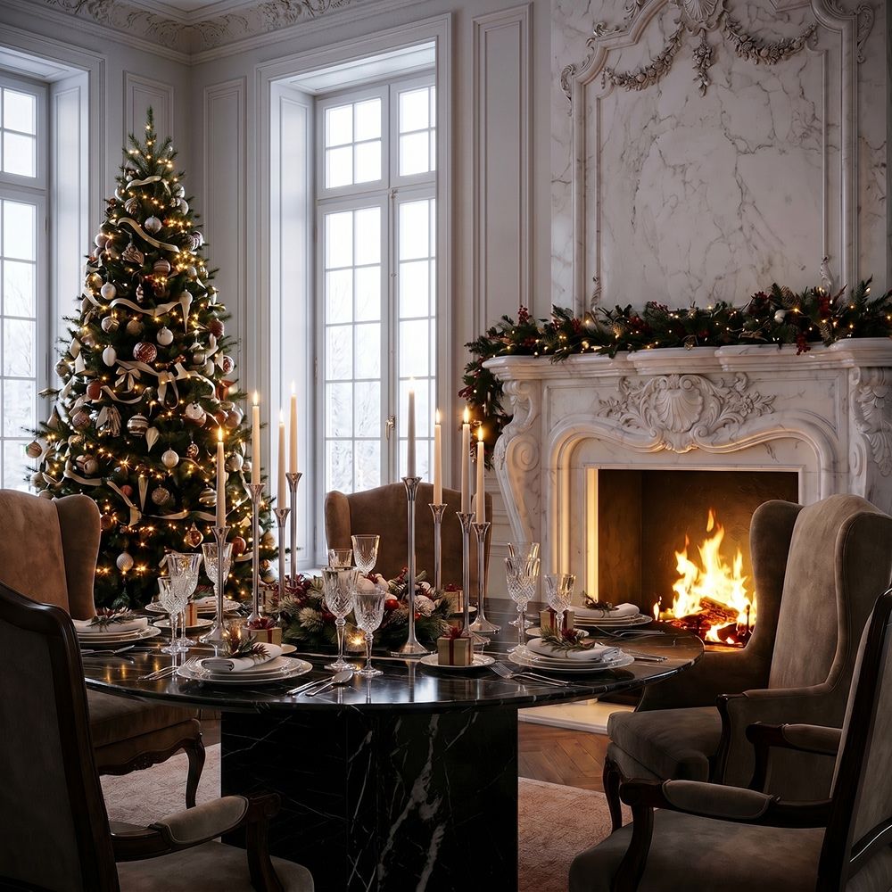 Black Black Marble Dining Tables