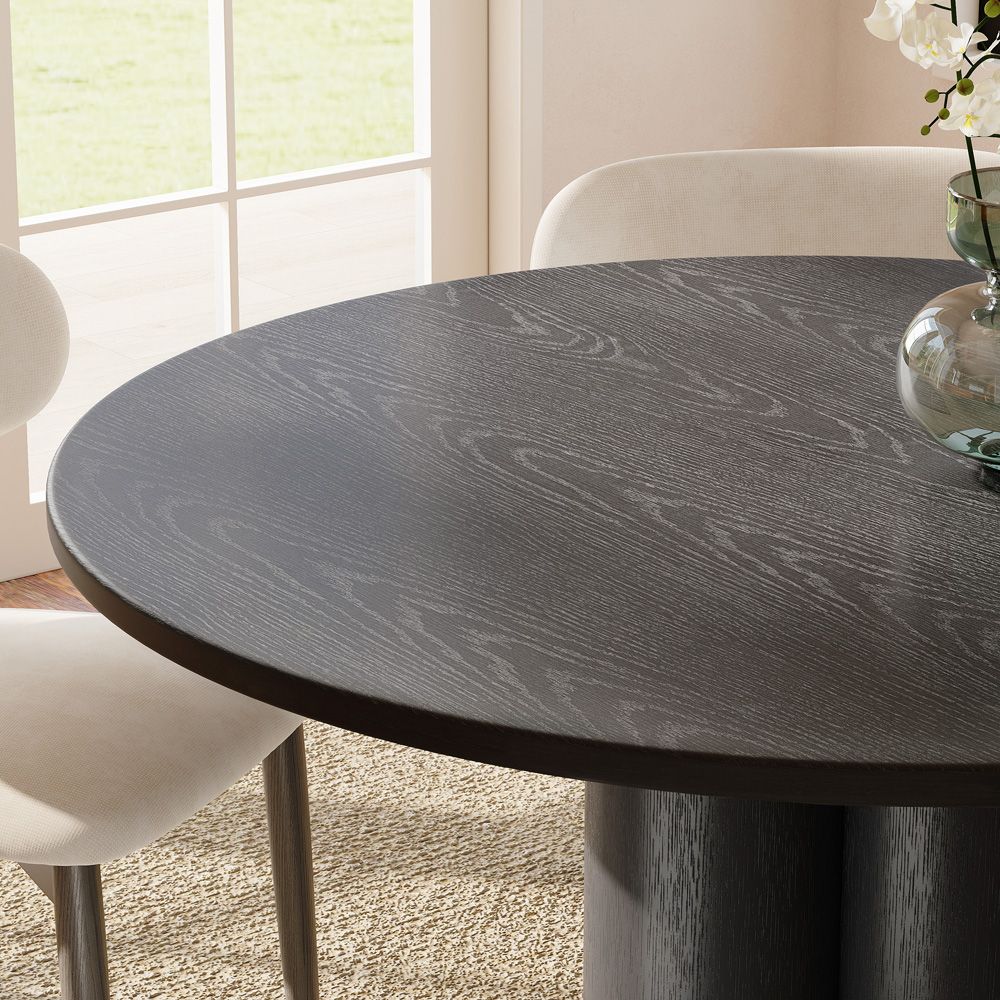 Living Spaces Black Oak Wood Veneer Dining Tables