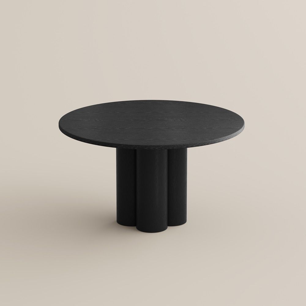 Partial Assembly Required Black Oak Wood Veneer Dining Tables