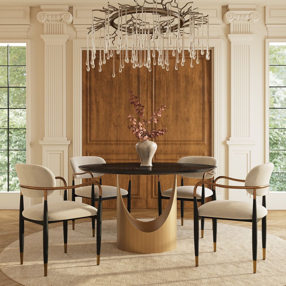 Kitchen Black Natural Marble Dining Tables