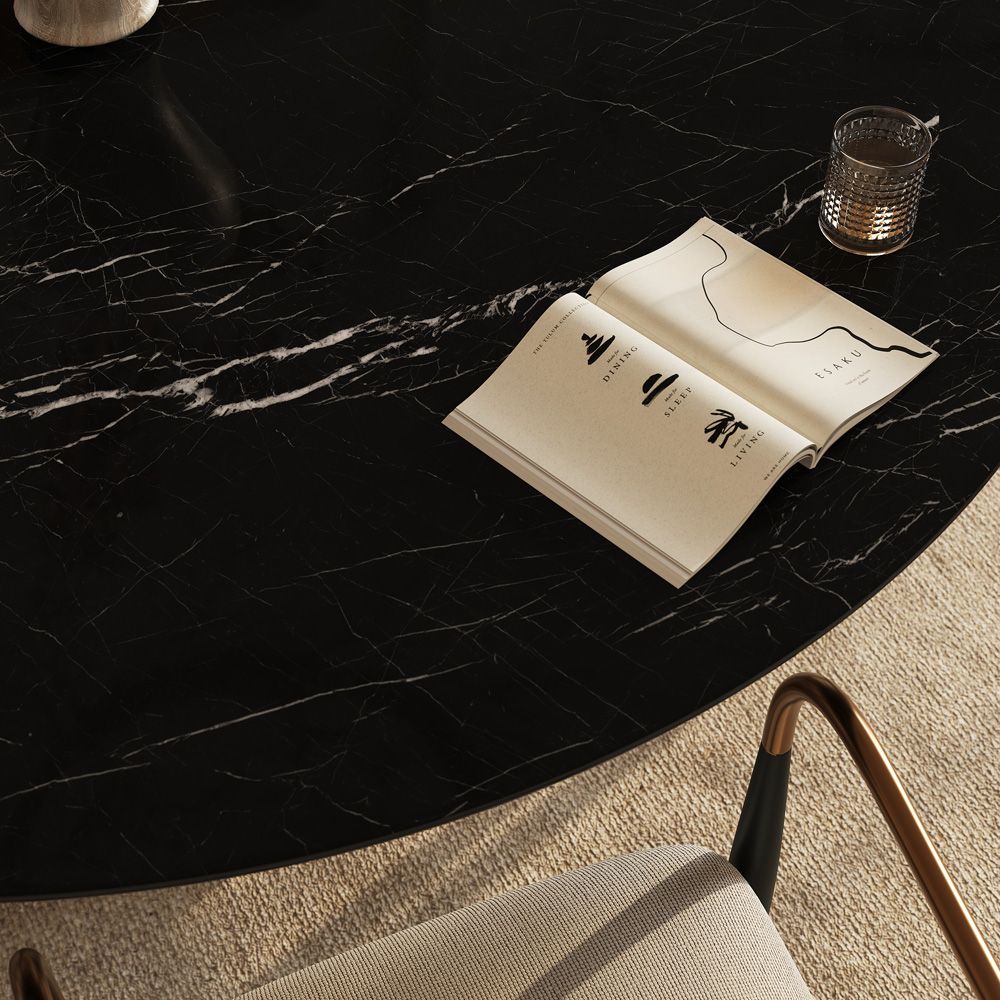 White Black Natural Marble Dining Tables