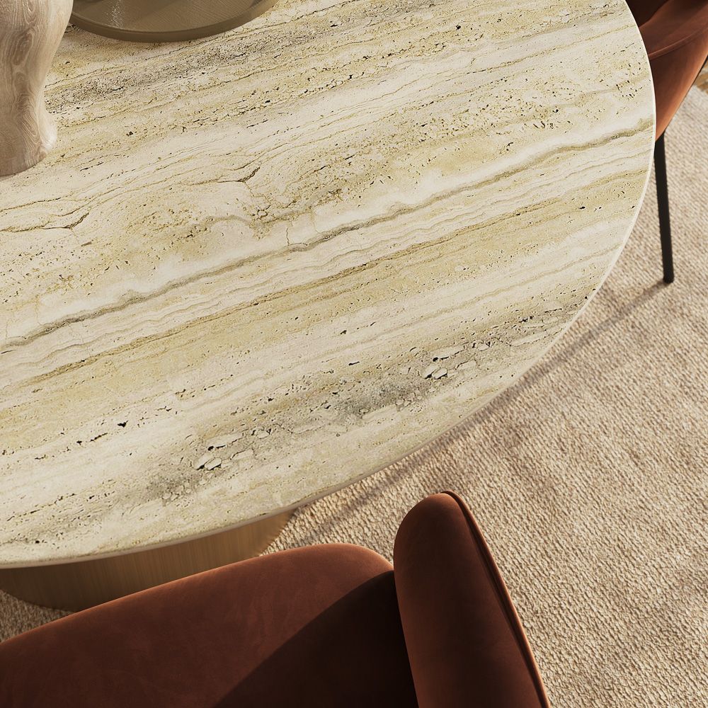 Living Room Yellow Natural Marble Dining Tables