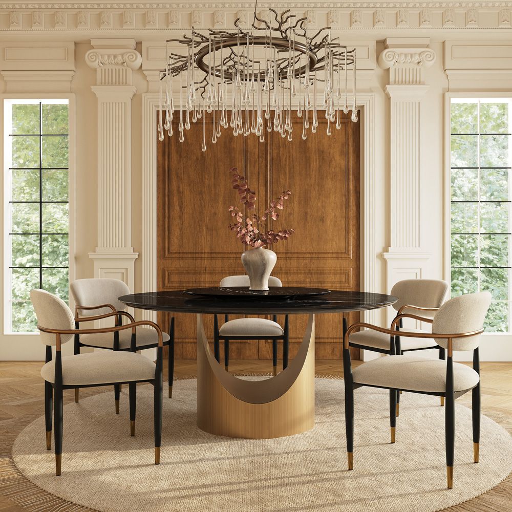 Modern Luxury Black Natural Marble Dining Tables