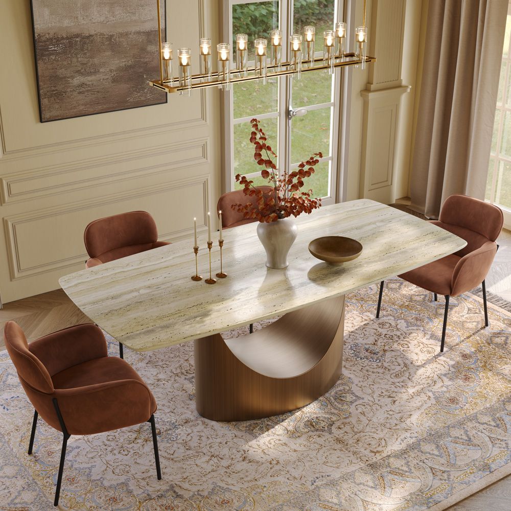 for 10 Yellow Natural Marble Dining Tables