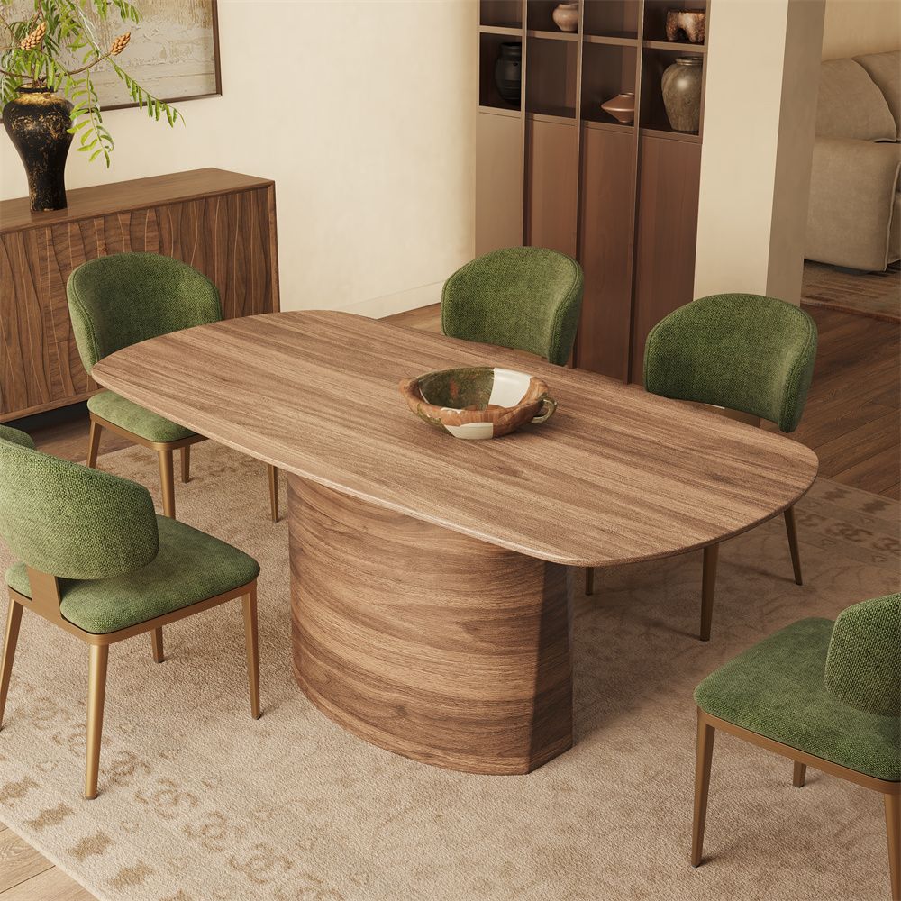 Walnut Walnut Color Engineered Wood Dining Tables