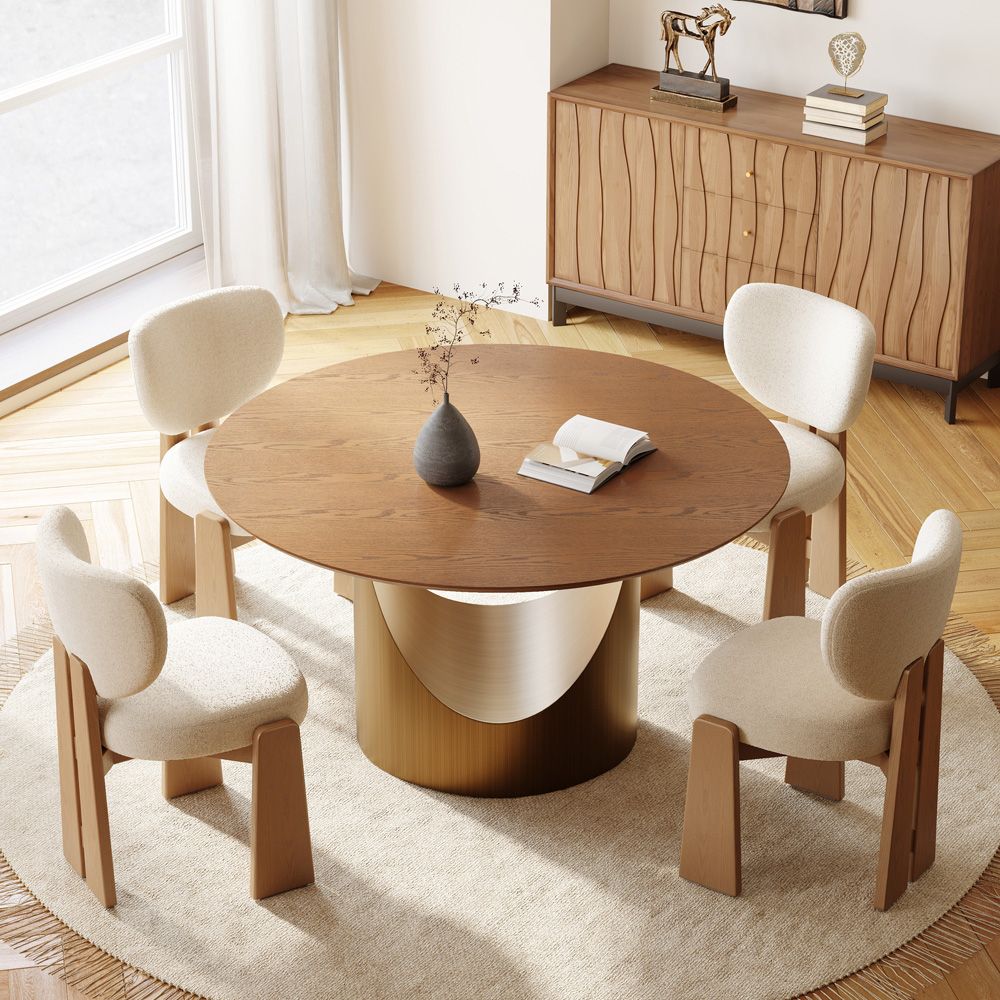Walnut Color Engineered Wood Dining Tables