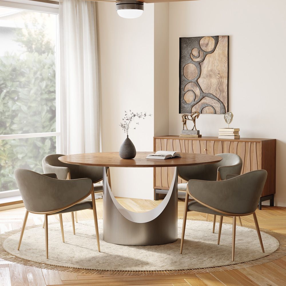 Walnut Color Engineered Wood Dining Tables