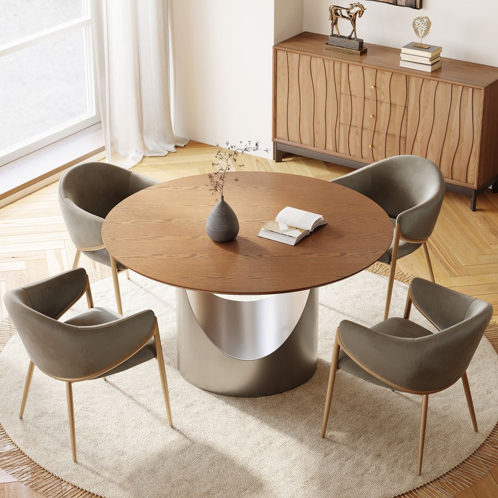 Walnut Color Engineered Wood Dining Tables