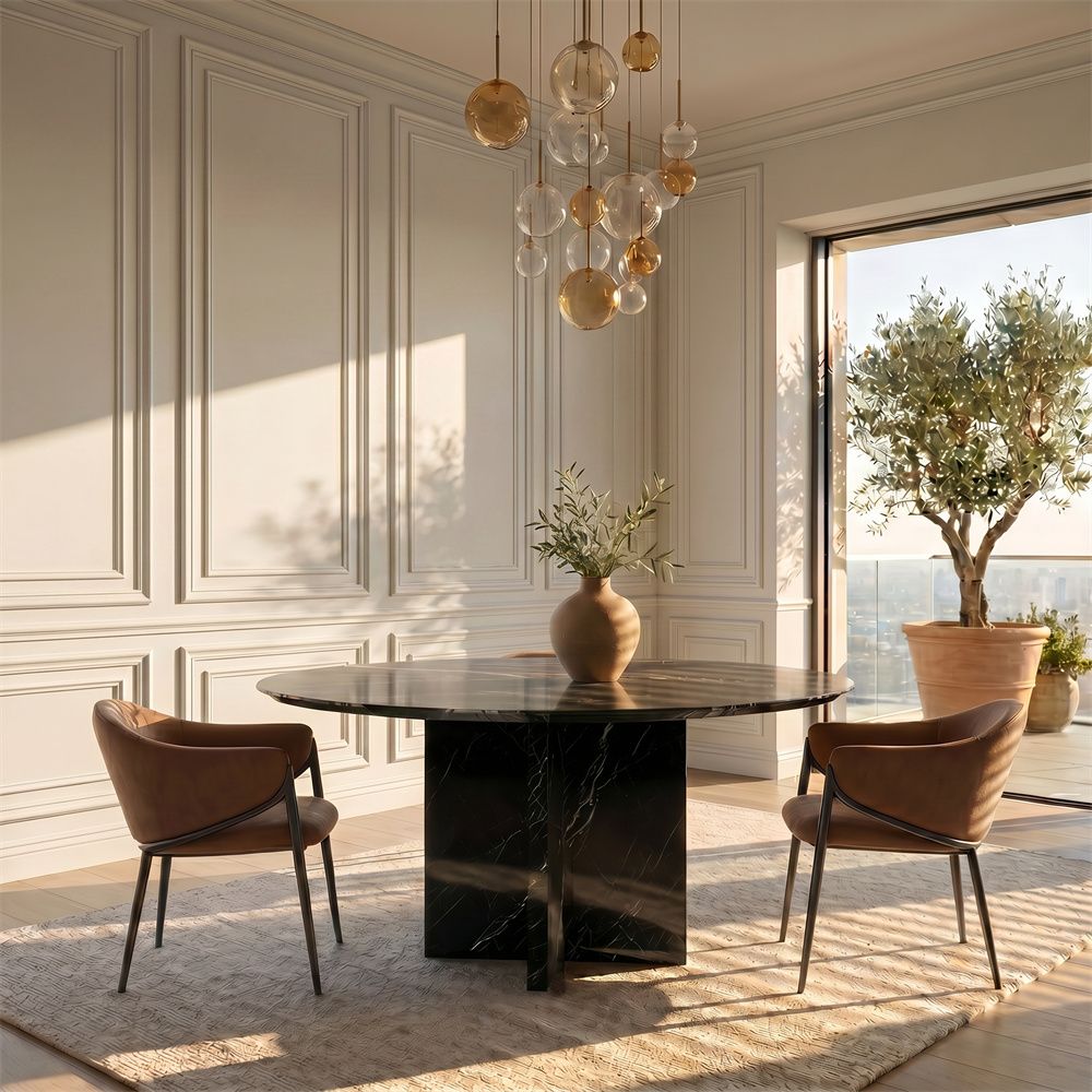 Black Black Marble Dining Tables
