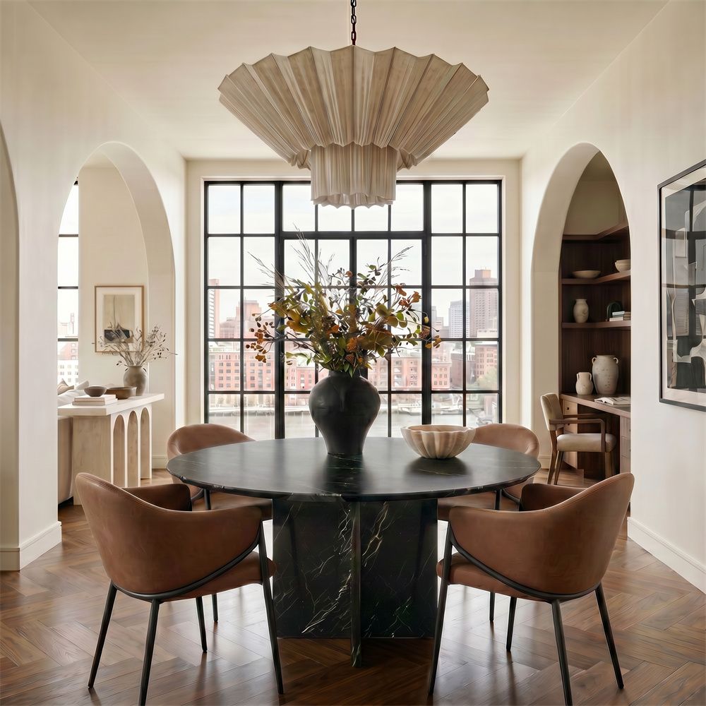Round Black Marble Dining Tables