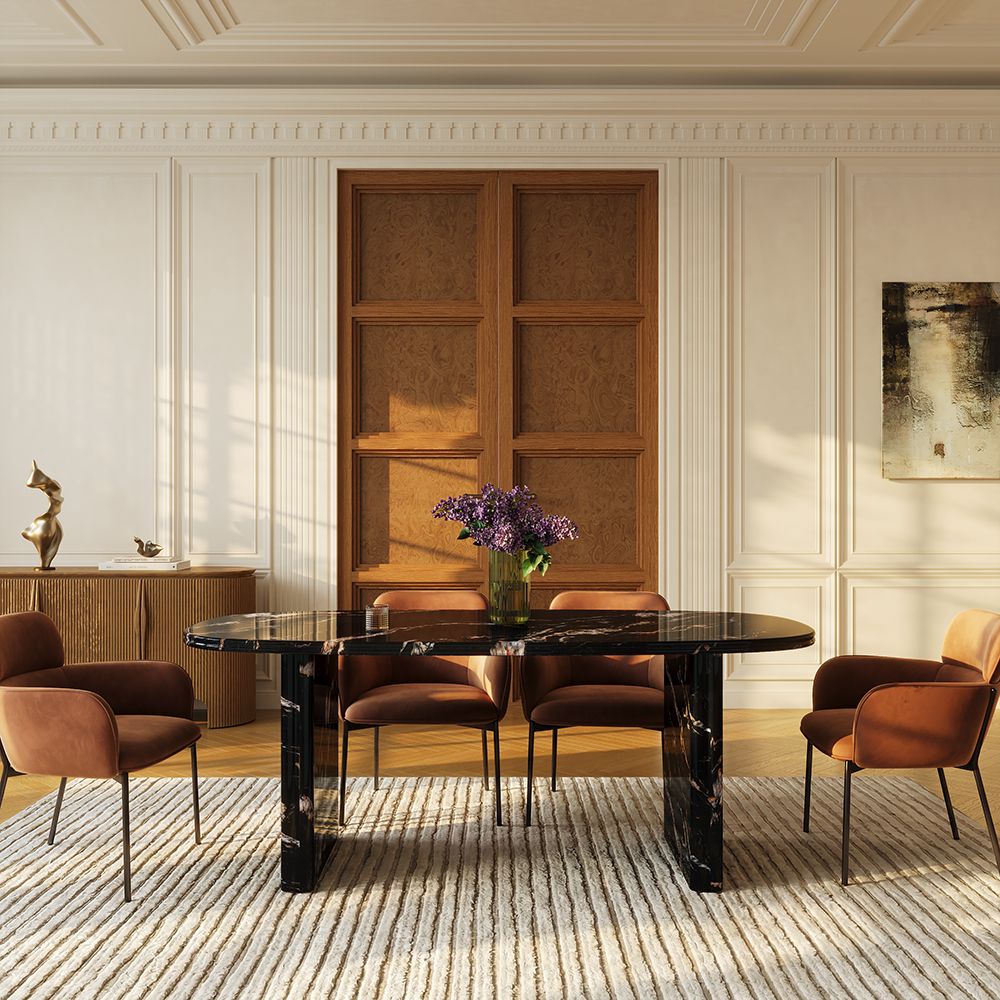 Traditional Black Marble Dining Tables