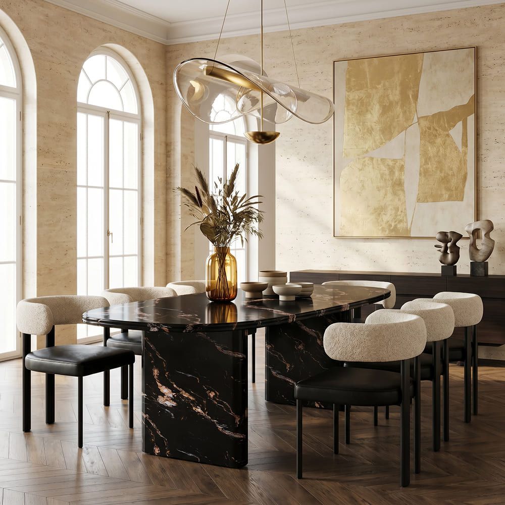 Dura Black Marble Dining Tables
