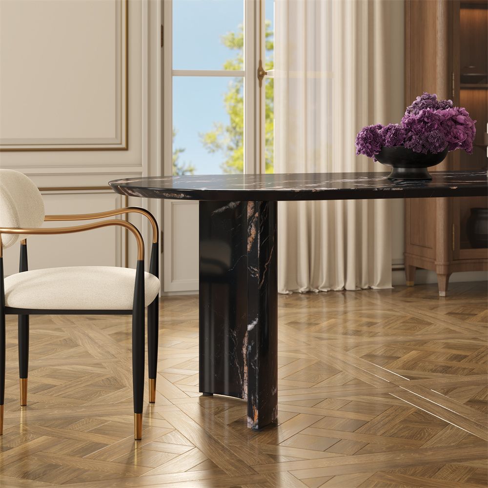 Black Black Marble Dining Tables