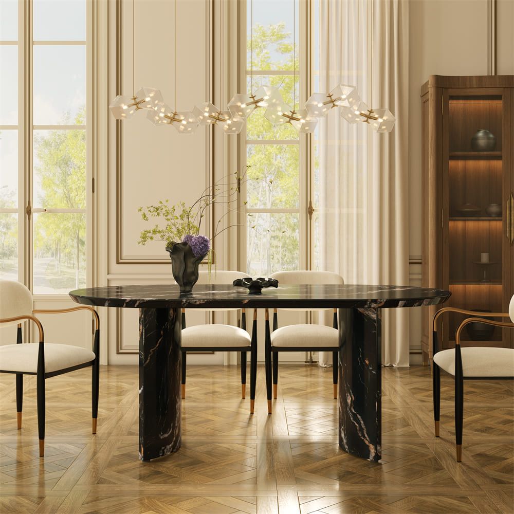 Modern Luxury Black Marble Dining Tables