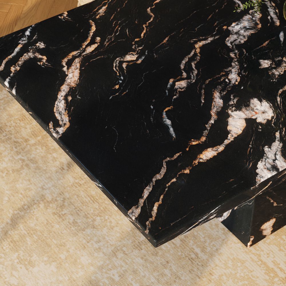 Rectangular Black Marble Dining Tables