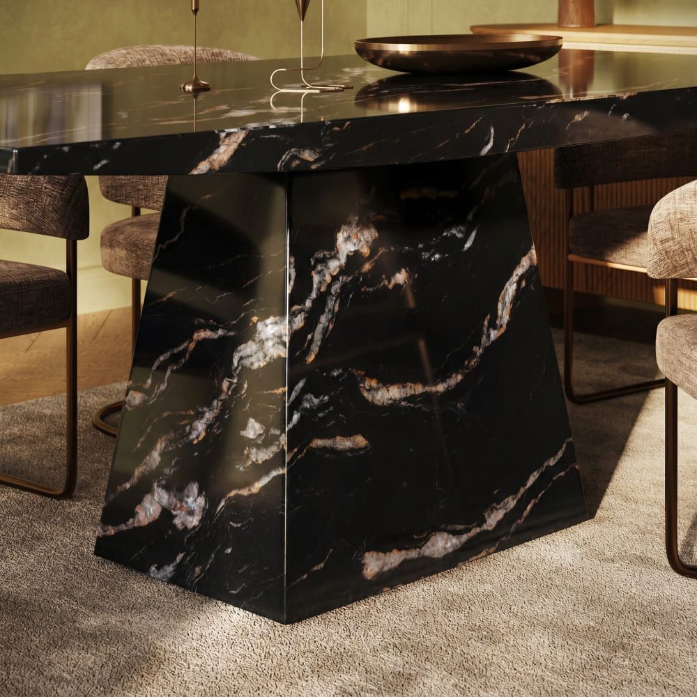Traditional Black Marble Dining Tables