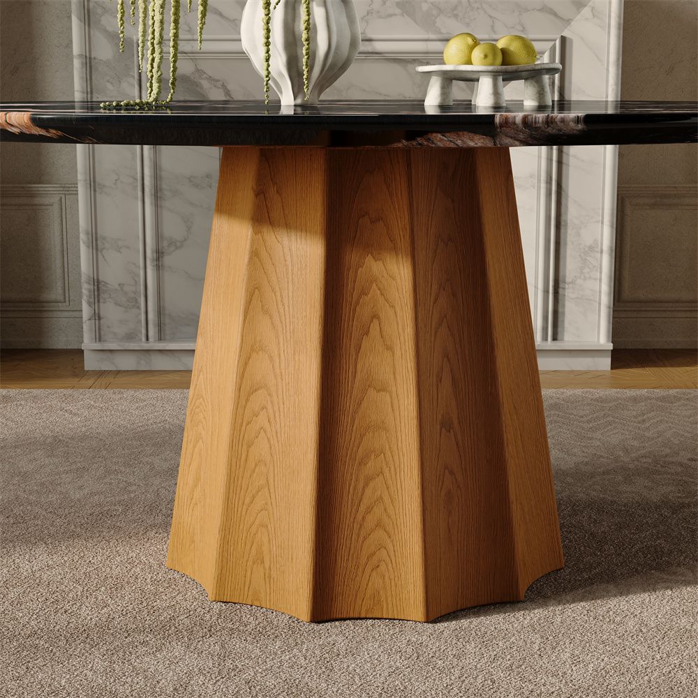 Round Black Marble Dining Tables