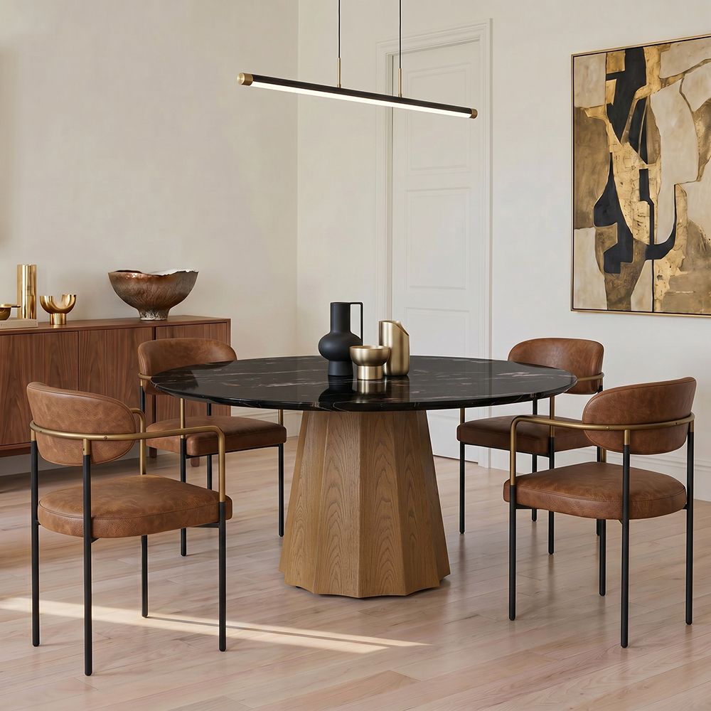 Black Black Marble Dining Tables