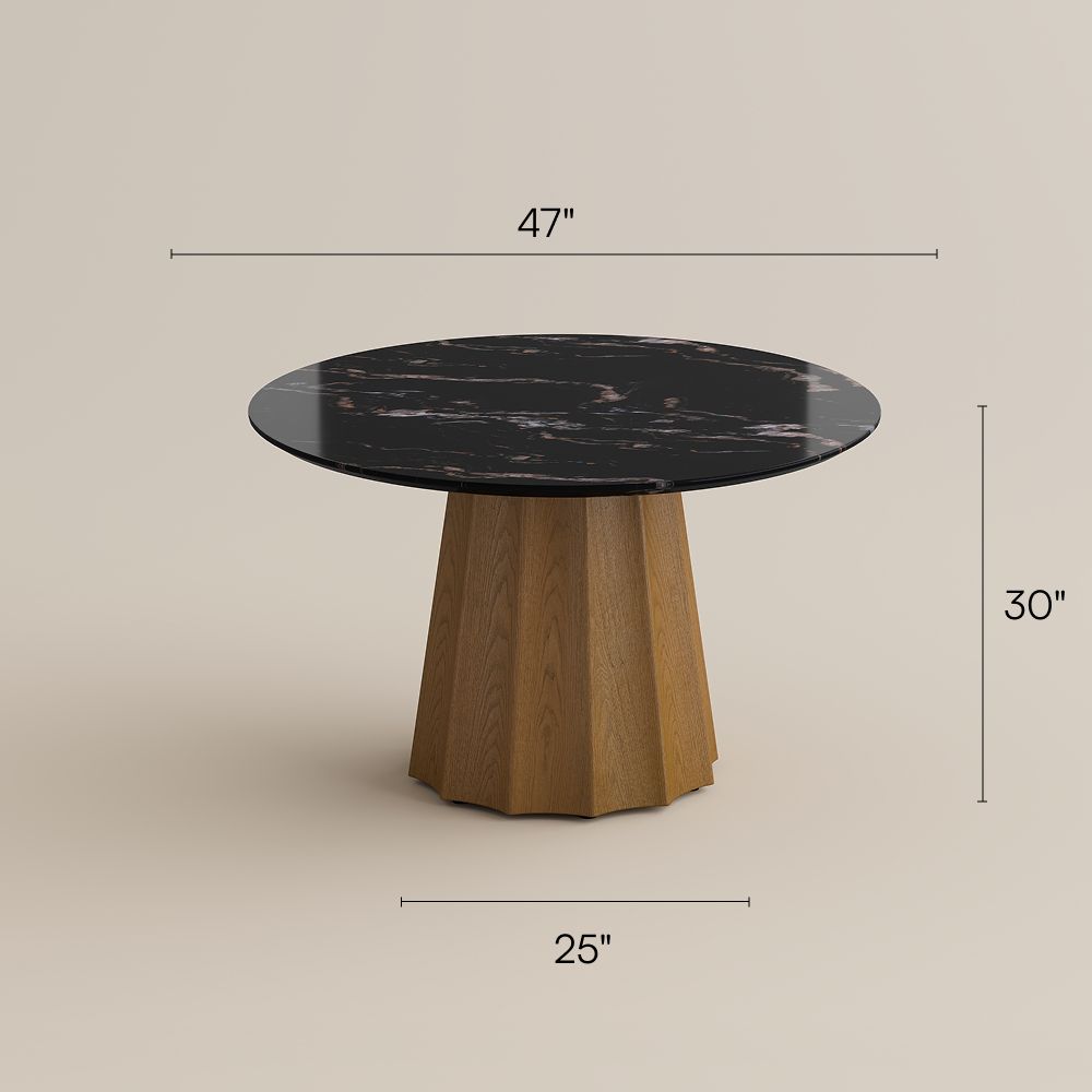Round Black Marble Dining Tables