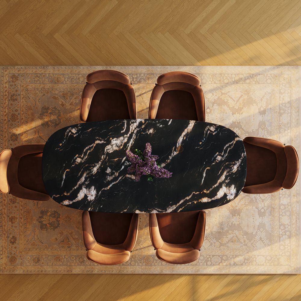 Scandinavian Black Marble Dining Tables